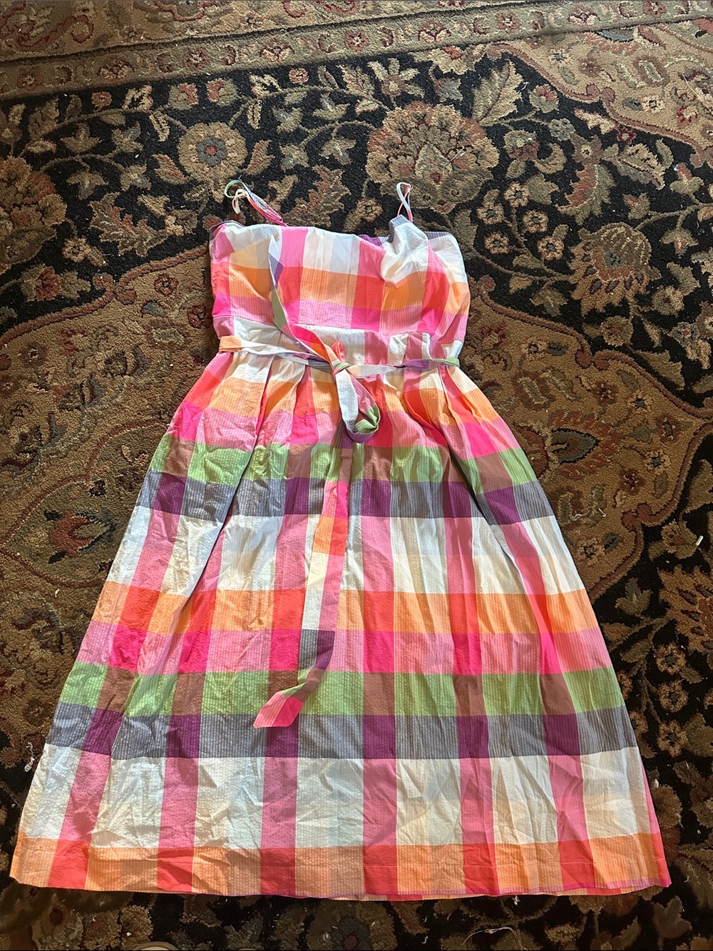 Kate spade for target Multicolor Plaid Midi Sundress with Tie Belt - Picture 5 of 9